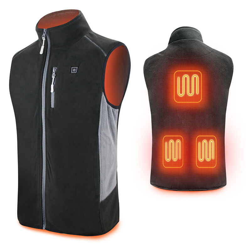 foto del prodotto kzq gilet riscaldato in pile leggero gilet riscaldato con batteria usb, unisex