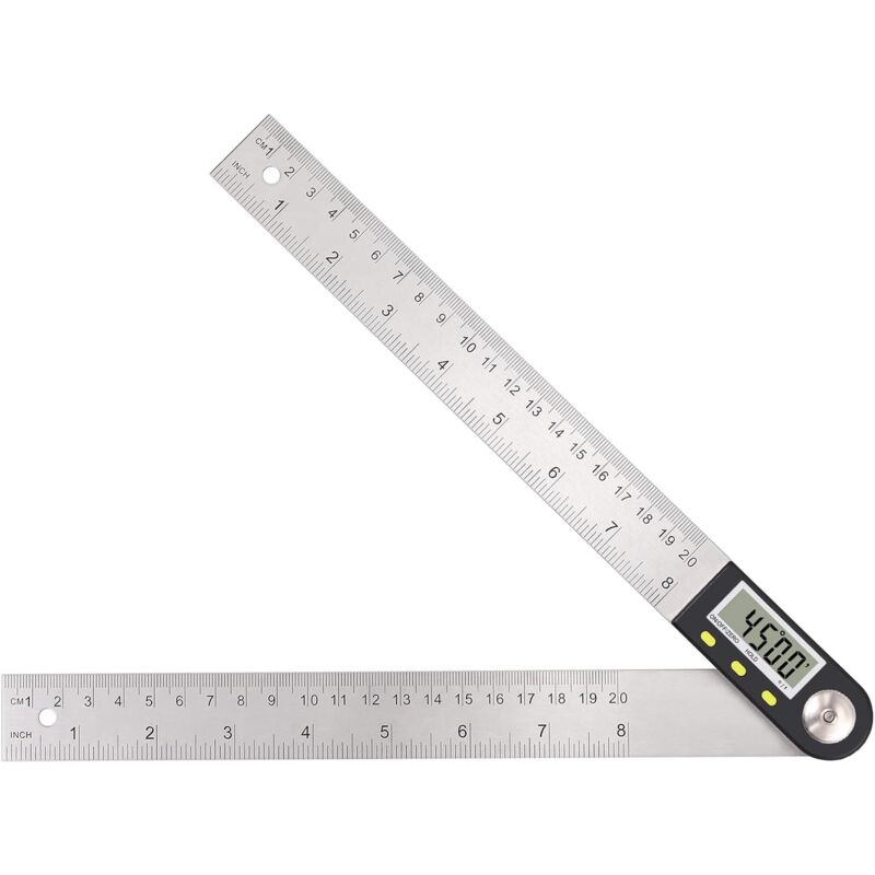 foto del prodotto kzq goniometro digitale 200mm goniometro digitale 0 360 2 in 1 in acciaio inossidabile con display lcd misuratore di angoli per la riparazione di
