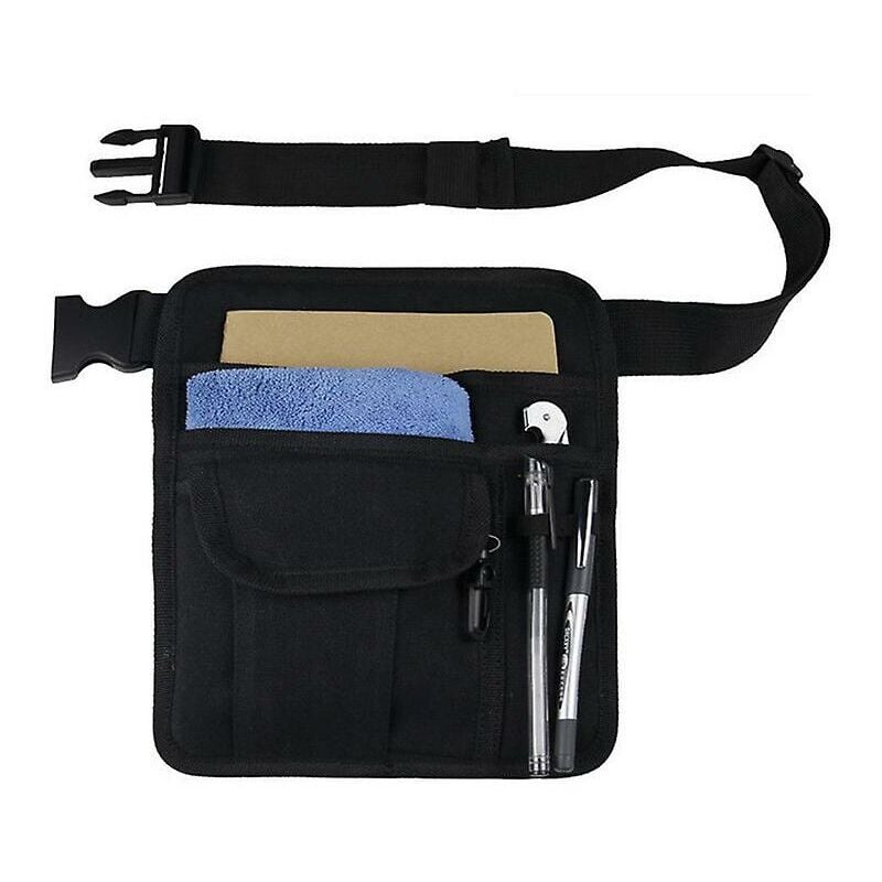 foto del prodotto kzq grembiule da cameriere per ristorante, cameriera marsupio multiuso, tascabile, organizer per guestbook, tablet, denaro, penne e resto con coi
