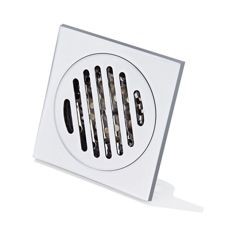 foto del prodotto kzq griglia per doccia scarico a pavimento anti capelli scarico per doccia quadrato antiodore in acciaio inossidabile spesso per bagno 100 x 100 mm
