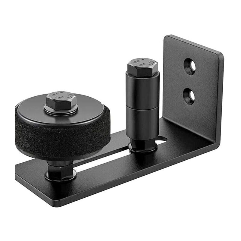 foto del prodotto kzq guida a pavimento regolabile per fondo parete porta per porte scorrevoli in legno, nero