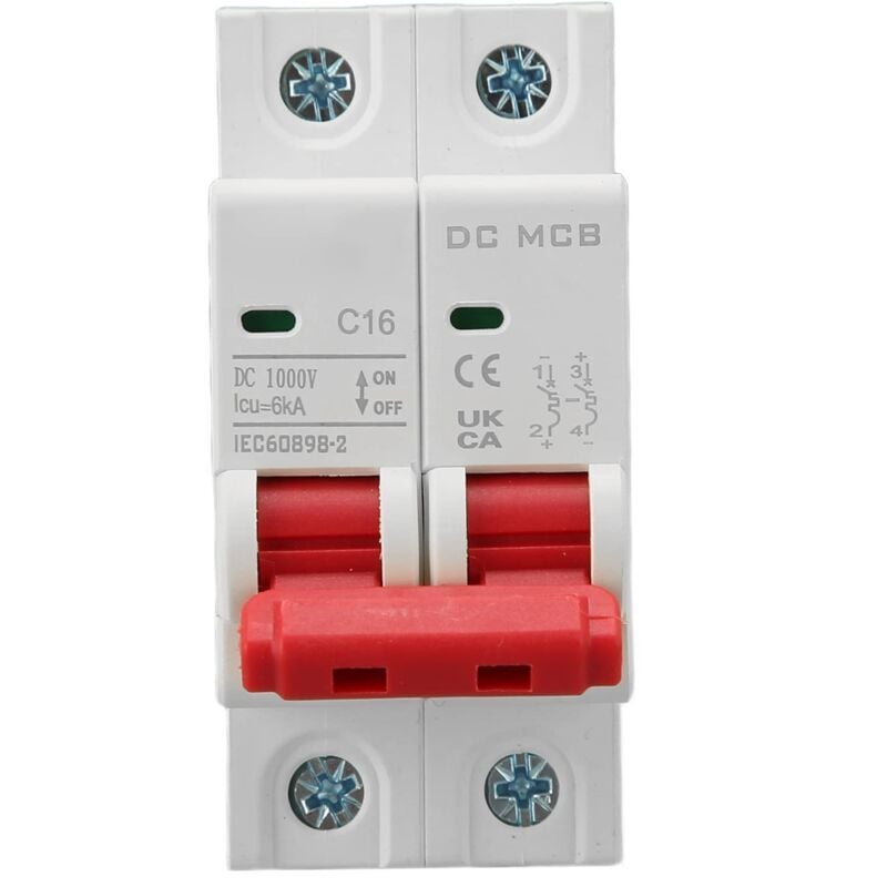 foto del prodotto kzq interruttore automatico 2p 6000a capacit di interruzione protezione da sovraccarico mini interruttore automatico dc1000v 16a