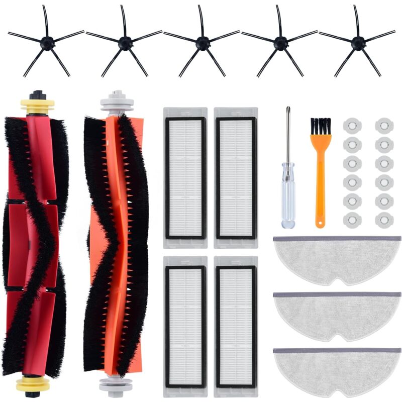 foto del prodotto kzq kit accessori per xiaomi s5 max s6 max s6 pure s6 maxv s4 s5 s6 s50 s55 s60 s65 e4 e20 e25 e35, 2 spazzole principali, 4 filtri hepa, 5
