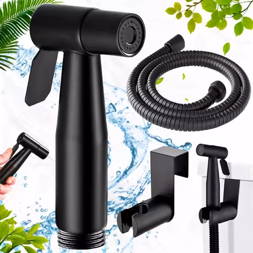 immagine 0 del prodotto kzq kit bidet in acciaio inox, set doccia, doccetta portatile con pressione regolabile, con tubo flessibile antideflagrante da 1,5 m, per bagni e