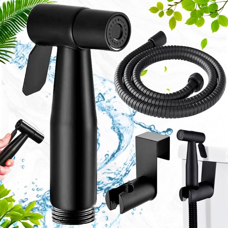 foto del prodotto kzq kit bidet in acciaio inox, set doccia, doccetta portatile con pressione regolabile, con tubo flessibile antideflagrante da 1,5 m, per bagni e