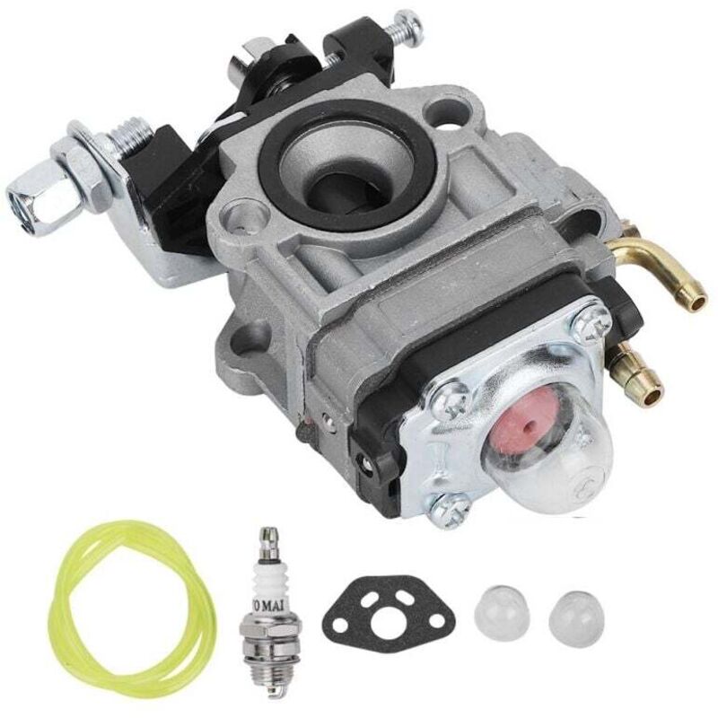 foto del prodotto kzq - kit carburatore da 10 mm, per decespugliatore 1e34f 1e36f tu26 tl26 26cc 33cc