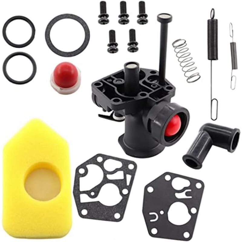foto del prodotto kzq kit carburatore per tosaerba compatibile con i modelli 497619, 499809, 498809, 498809a e 494406, con filtro aria 698369 e molla di regolazione