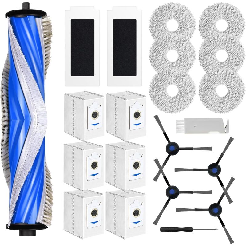 foto del prodotto kzq kit di accessori per ecovacs deebot t30 pro omni, set di ricambio per aspirapolvere ecovacs t30 omni con 6 spazzole in chiffon, 6 sacchetti,