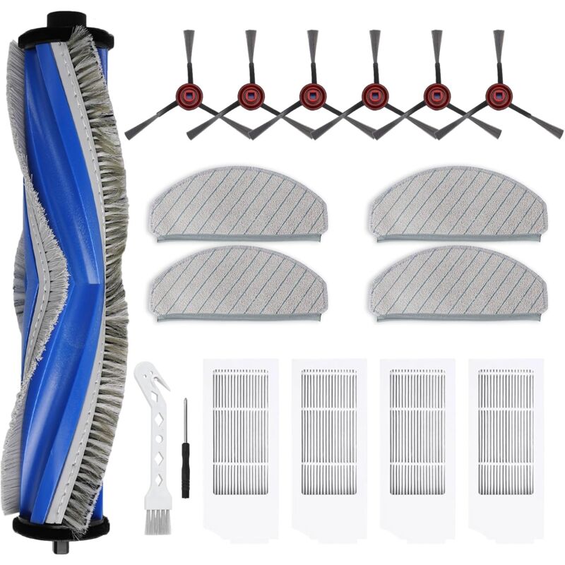 foto del prodotto kzq kit di accessori per robot aspirapolvere ecovacs deebot n20 n20 plus n20 pro plus, parti di ricambio, spazzola principale, spazzola laterale,