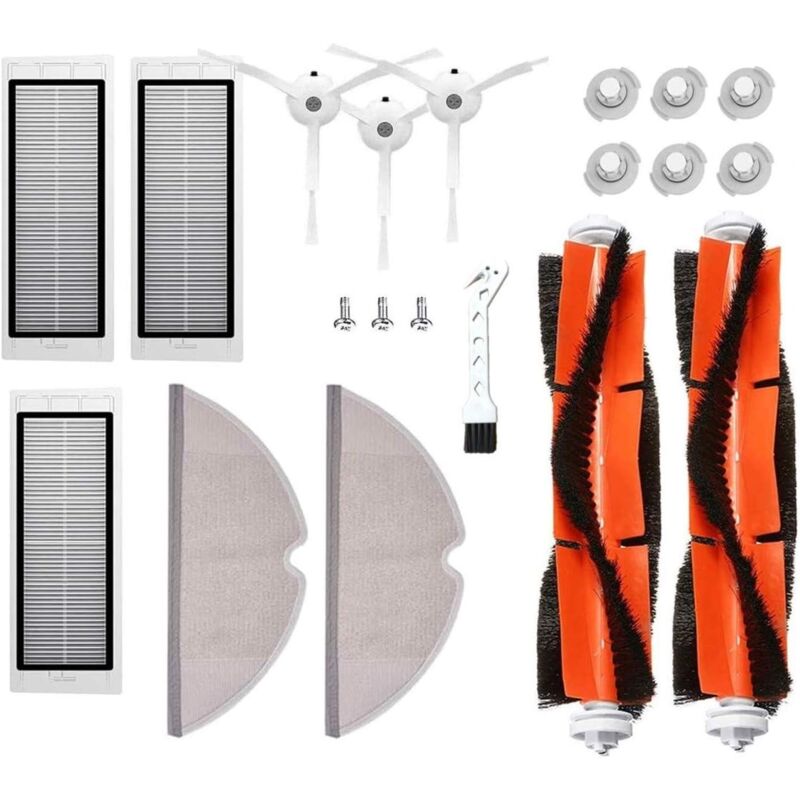 foto del prodotto kzq kit di ricambio da 17 pezzi per roborock s50 s51 s55 s5 s6 accessori per aspirapolvere robot xiaomi mi mijia spazzola principale, spazzola