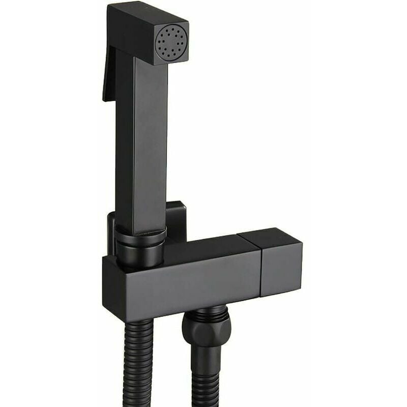 foto del prodotto kzq kit doccia per wc in ottone nero spruzzatore per bidet portatile con staffa a parete igiene personale modello g1 2.