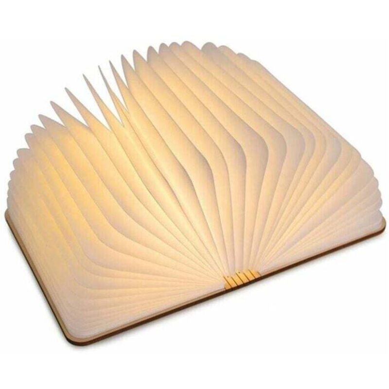foto del prodotto kzq lampada da libro a led in legno, idea regalo di natale lampada da libro pieghevole e magnetica, lampada da libro a led ricaricabile tramite
