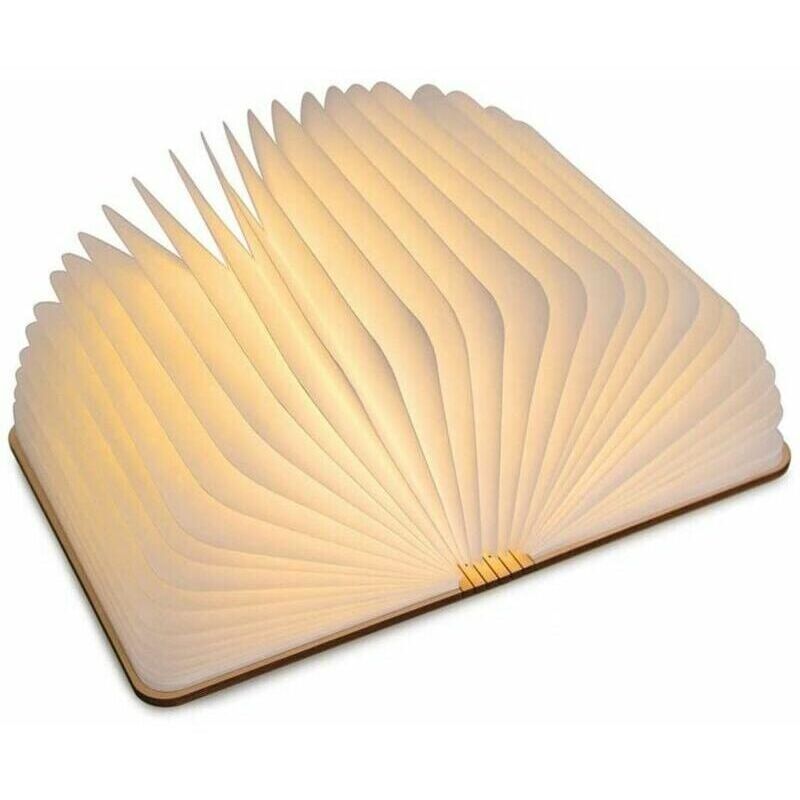 foto del prodotto kzq lampada da libro a led in legno, idea regalo di natale lampada da libro pieghevole e magnetica, lampada da libro a led ricaricabile tramite usb,