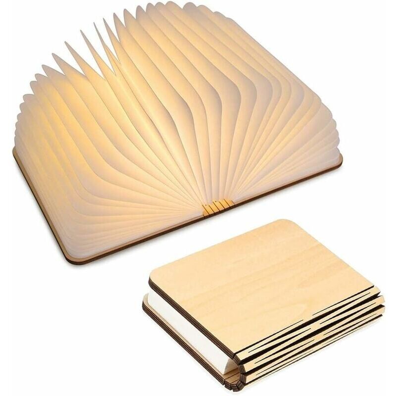 foto del prodotto kzq lampada da libro a led pieghevole in legno