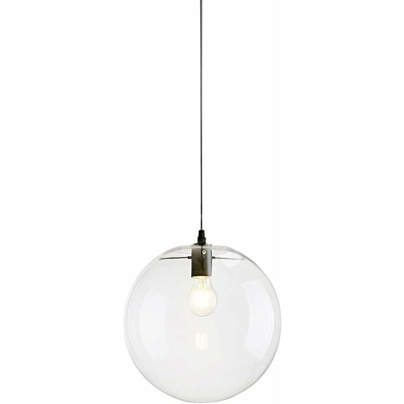 foto del prodotto kzq lampadario a sospensione wings of wind glass ball e27 lampada a sospensione in vetro trasparente con attacco nero, vetro, 20 cm, 20