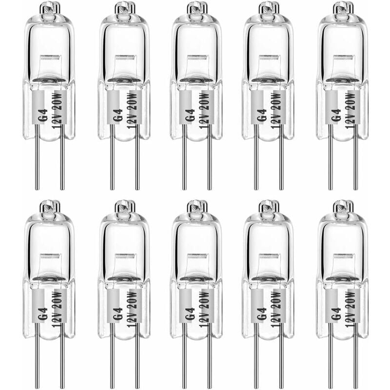 foto del prodotto kzq lampadina alogena g4 10pz lampadine alogene 12v 20w 2800k luce bianca calda dimmerabile per sostituire lampadari di cristallo, insegne al