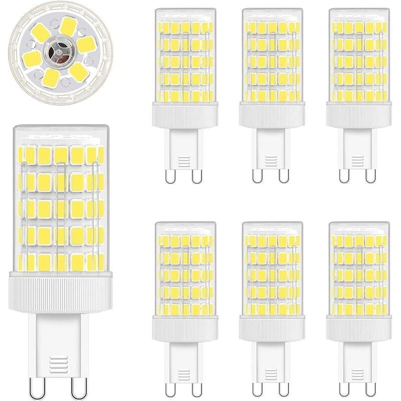 foto del prodotto kzq lampadina led g9 bianco freddo, 10w led g9 6000k equivalente a 80w luce a incandescenza 900lm g9 lampada led ac 220v luminoso 360 ampio angolo