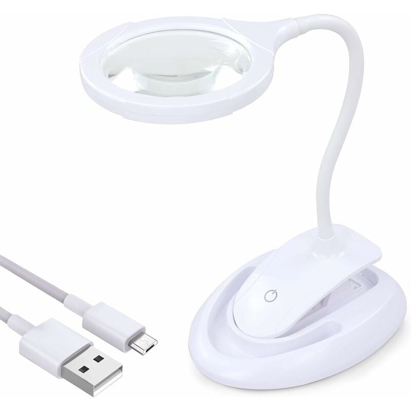 foto del prodotto kzq lente d ingrandimento con luce, lampada d ingrandimento 5x 10x con supporto e morsetto, luminosit ricaricabile e regolabile, ideale per