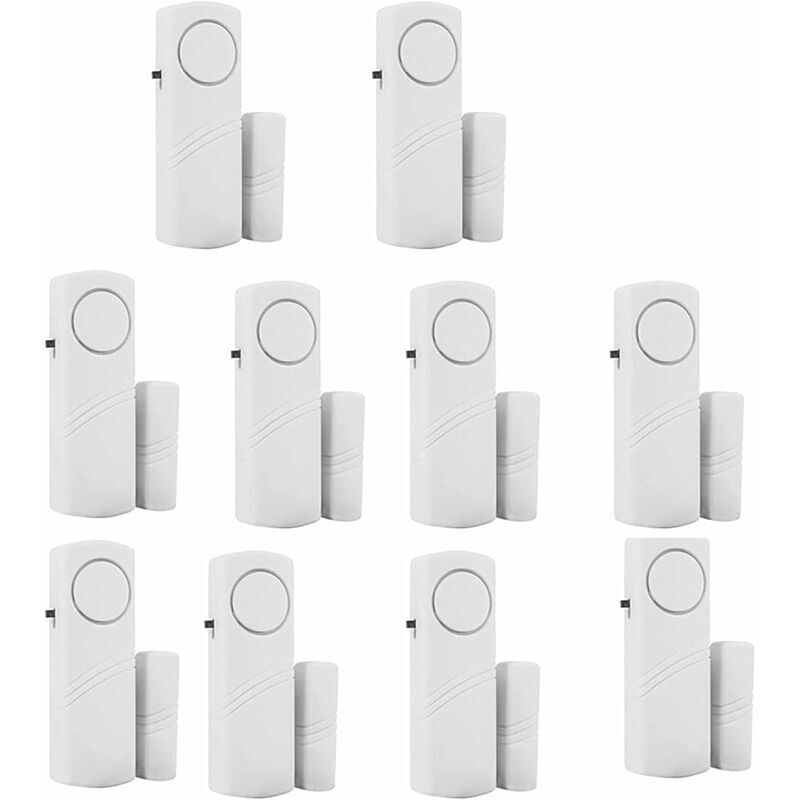 foto del prodotto kzq lotto di 10 allarmi di porta con grande tappo sulla porta senza filtro per sistema di sicurezza domestico, allarme sulla porta della piscina