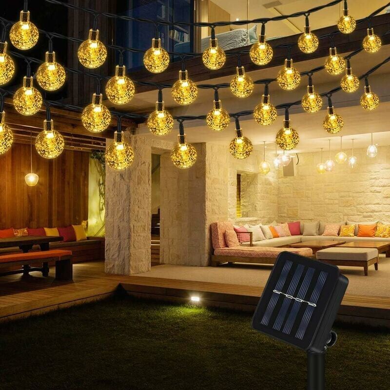 foto del prodotto kzq lucine solari da esterno 12m 100 led lucine bianche calde con 8 modalit e lampada decorativa impermeabile ip65 ideale per casa, giardino,
