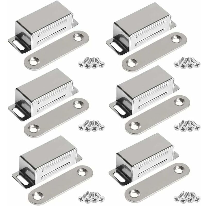 foto del prodotto kzq magneti per porte di mobili, magneti magnetici in acciaio inossidabile resistenti da 10 kg per porte di armadi confezione da 6, con viti in