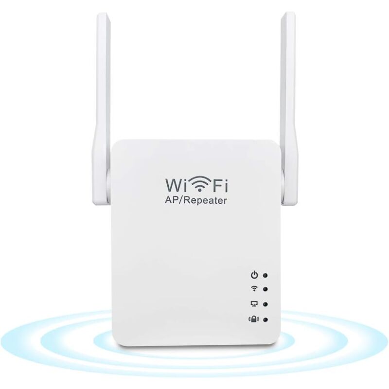 foto del prodotto kzq mini amplificatore di segnale wi fi da 2,4 ghz con porta lan da 300 mbps, ricarica usb, cavo di rete ethernet, compatibile con tutti i