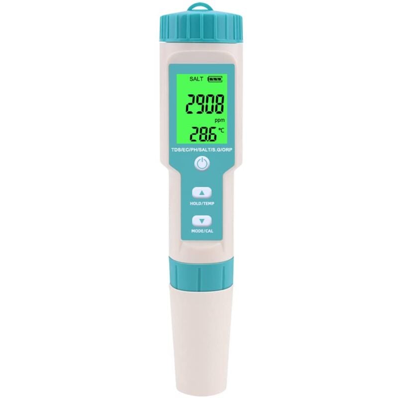 foto del prodotto kzq misuratore di ph 7 in 1, tester digitale di ph ad alta precisione per acqua tds ec salinit temp orp s. tester a penna g ph per acqua potabile,