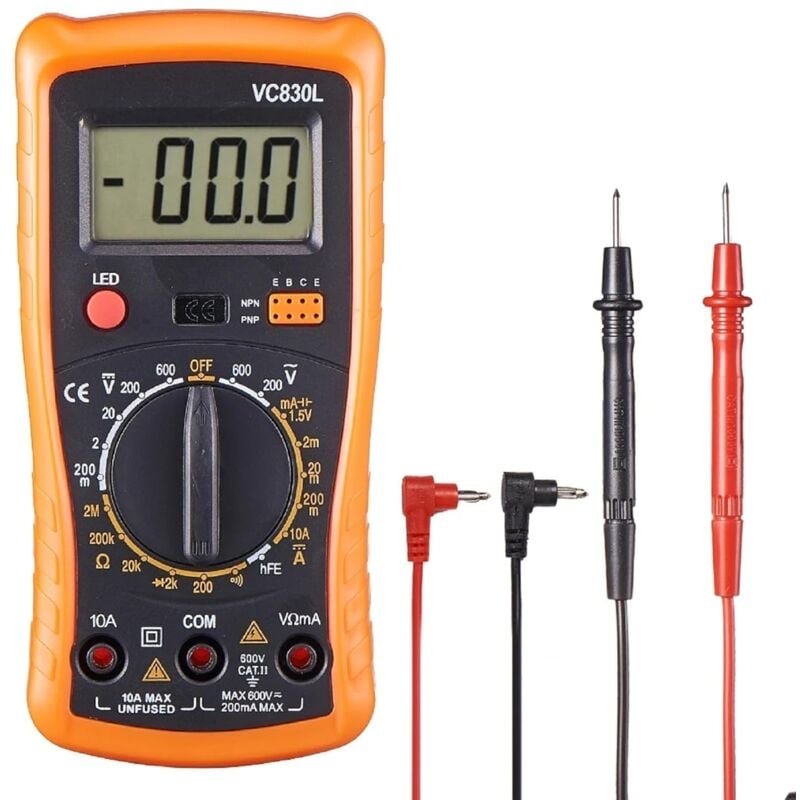 foto del prodotto kzq multimetro digitale, tester elettrico professionale,voltmetro resistenza continuit diodi applica ai laboratori