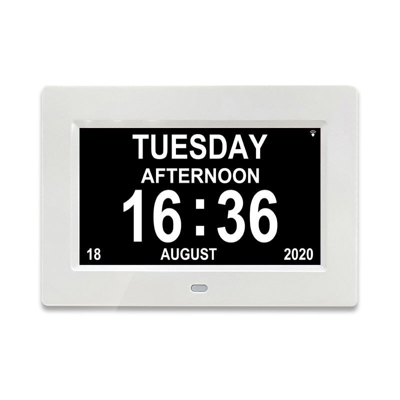 foto del prodotto kzq orologio calendario digitale lcd da 7 pollici con data e ora per genitori bianco 
