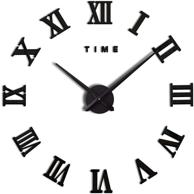 foto del prodotto kzq orologio da parete moderno fai da te grande numeri romani orologio grande 3d adesivi orologio da parete orologio da casa ufficio decorazione