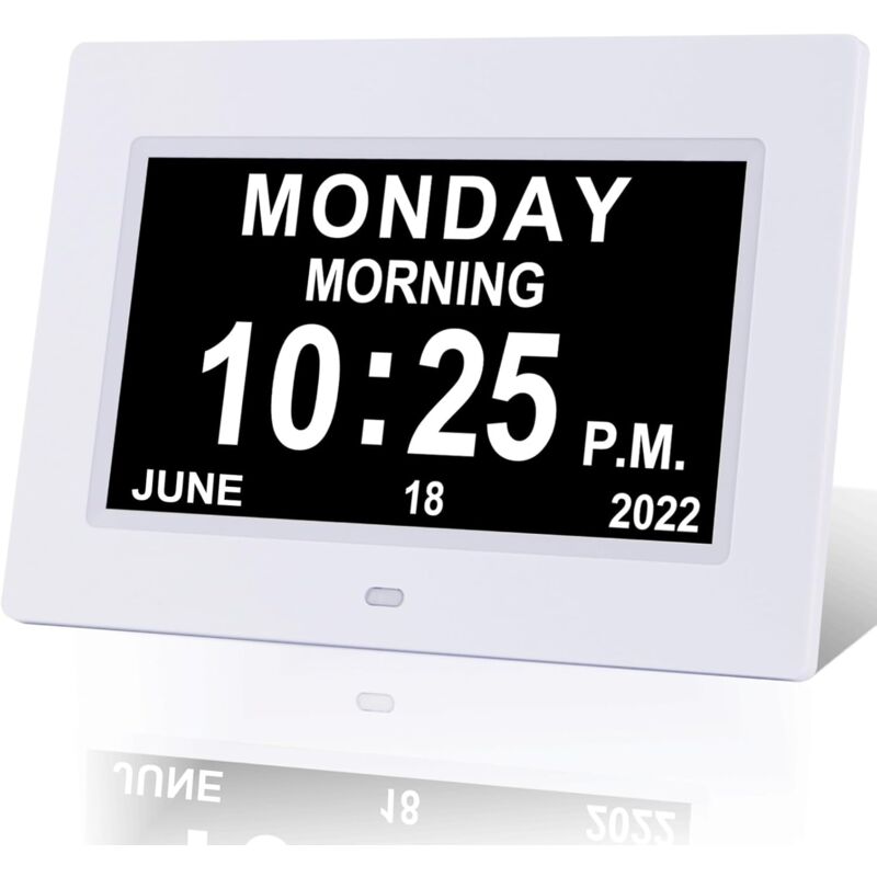 foto del prodotto kzq orologio digitale con calendario giornaliero, orologi per demenza extra large con data e ora per anziani con perdita di memoria, problemi di