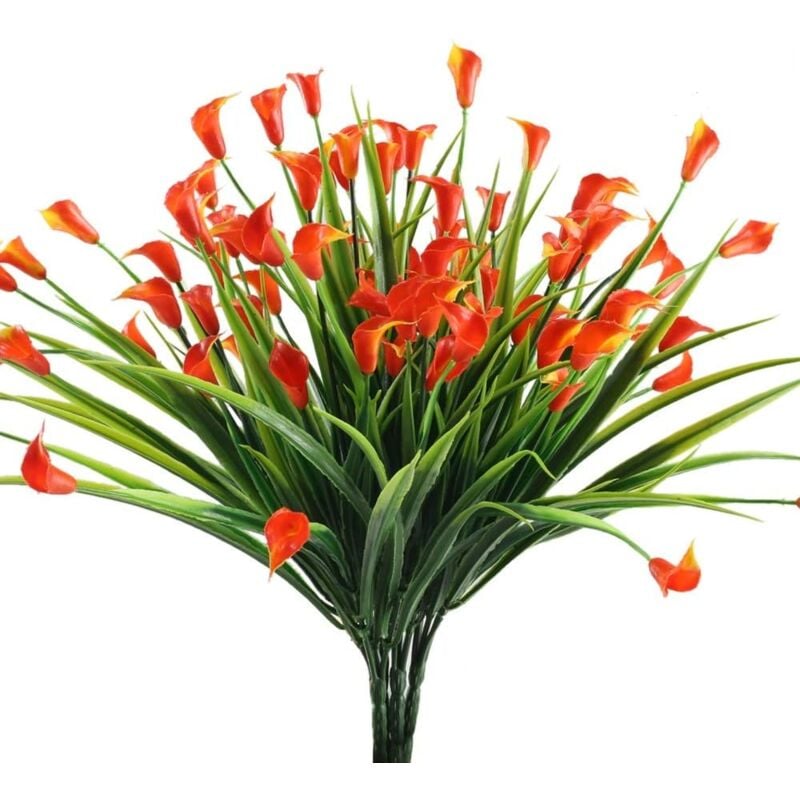 foto del prodotto kzq pezzi pianta artificiale verde arbusti artificiali fiori artificiali piante finte di plastica rossa per la decorazione cespugli interni