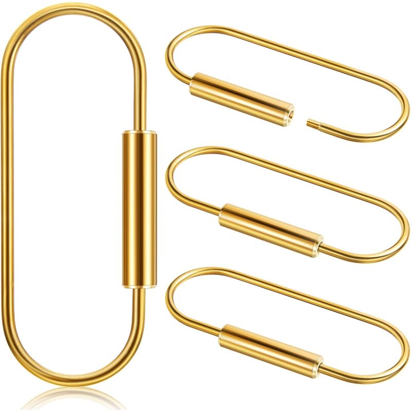 foto del prodotto kzq pezzi portachiavi in ottone resistente con clip di bloccaggio a vite, stile semplice, portachiavi per auto, portachiavi in ottone