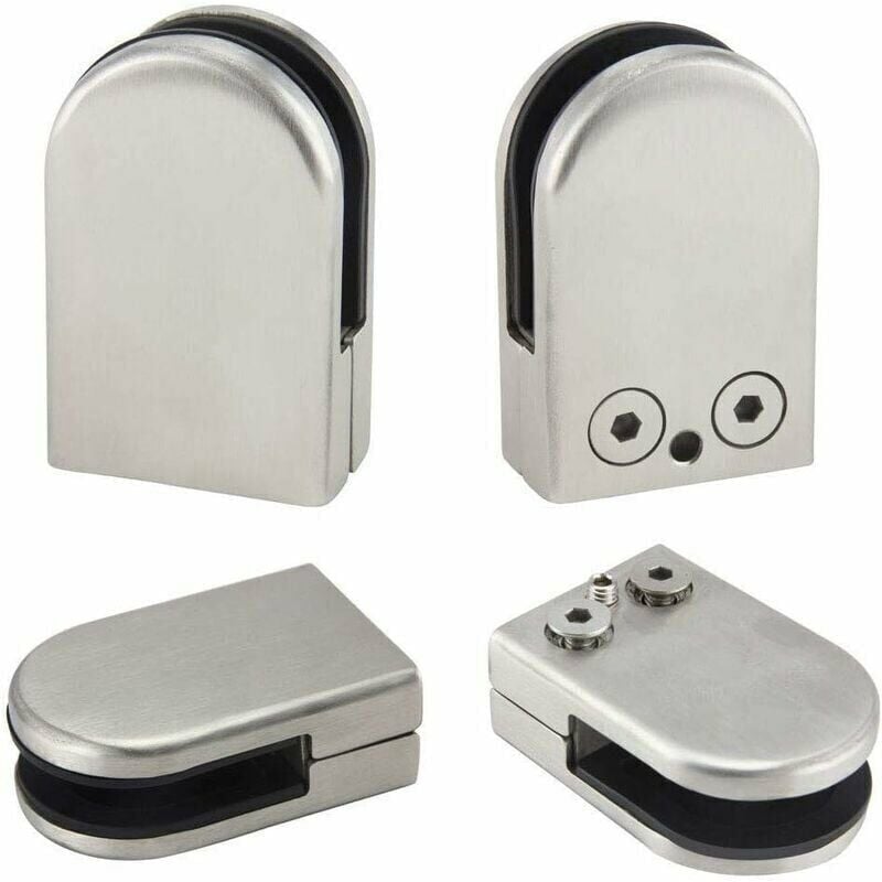foto del prodotto kzq pezzi supporto per morsetto in vetro da 6 8 mm, in acciaio inox, con clip per vetro, regolabile, con supporto per morsetto di collegamento
