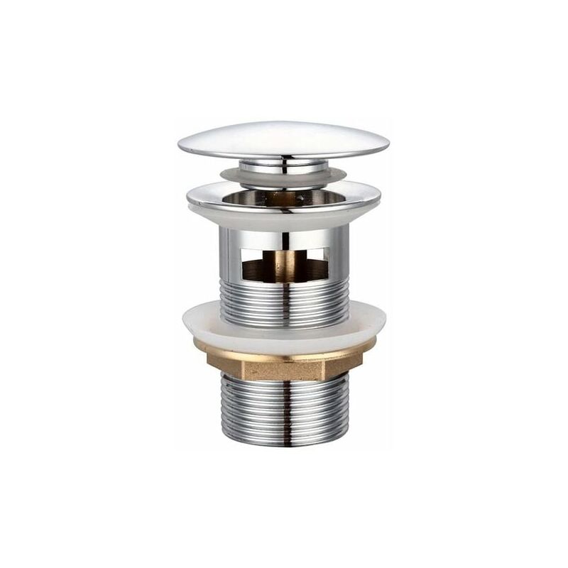 foto del prodotto kzq piletta universale con troppopieno per lavandini e mobili lavabo piletta di scarico a saltarello piletta click clack piletta di scarico in rame