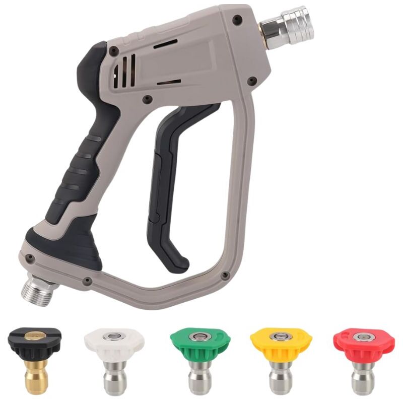 foto del prodotto kzq pistola per idropulitrice ad alta pressione da 4000 psi yuirshion 5 ugelli a connessione rapida con interfaccia m22 adattatore