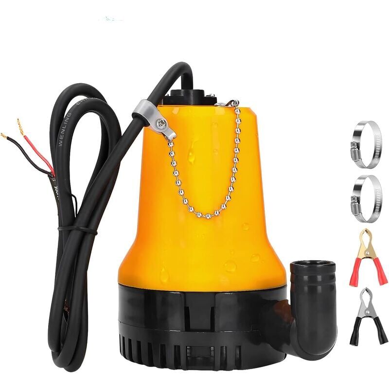 foto del prodotto kzq pompa sommergibile per acqua 12 v, 50 w, 4200 l h, pompa a corrente continua per acque sporche, lunghezza linea portatile 2,3 metri, con