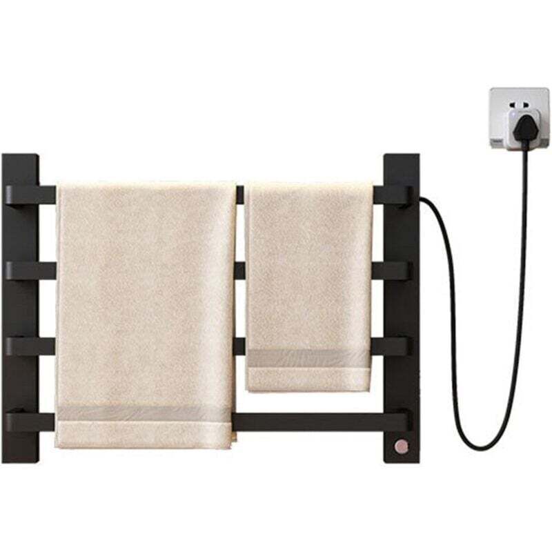 foto del prodotto kzq - portasciugamani elettrico nero 55 asciugasciugamani elettrico termostatico scaldasalviette elettrico con timer