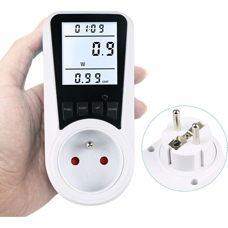 foto del prodotto kzq presa wattmetro, contatore di energia ca 230 v misuratore di consumo energetico, presa per monitoraggio dell utilizzo dell elettricit con