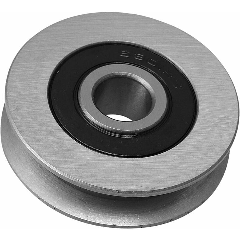 foto del prodotto kzq puleggia per cavi in acciaio a forma di u con cuscinetto in ferro da 12 x 50 x 13 mm per puleggia con carico di 512 kg, ruota di trascinamento,