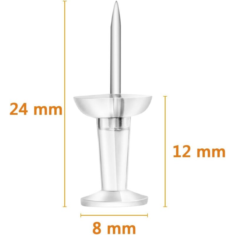 foto del prodotto kzq puntine da disegno da 600 pezzi, puntine da disegno trasparenti standard, punta in acciaio e testa in plastica trasparente