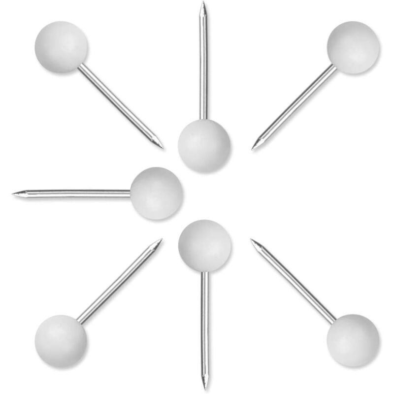 foto del prodotto kzq puntine da disegno map tacks, 1 8 , perline di colore assortite, puntine da disegno map marking, 500 pezzi bianco 