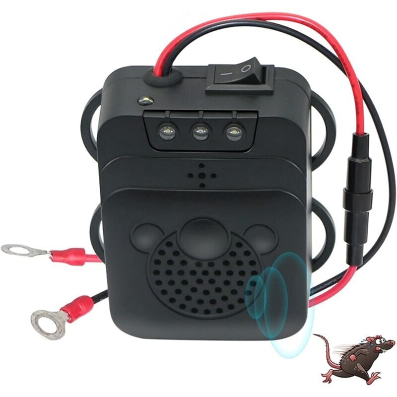 foto del prodotto kzq repellente per auto ad ultrasuoni con stroboscopio led, garage per auto roditori topi parassiti casa garage soffitta campeggio