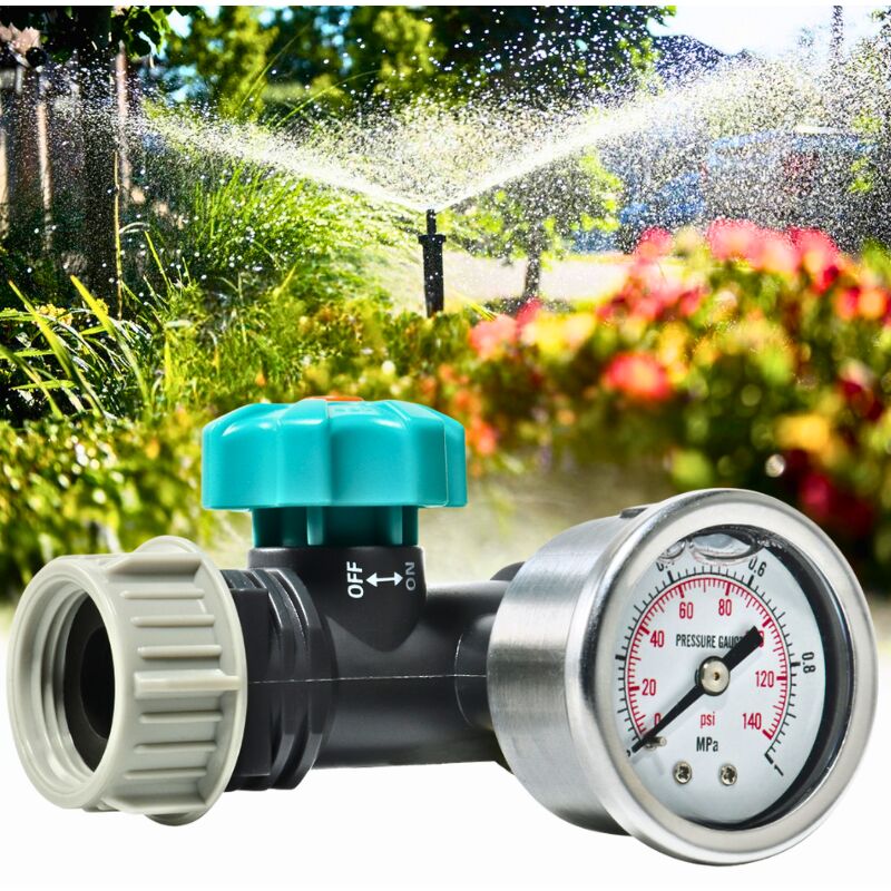foto del prodotto kzq riduttore di pressione dell acqua, regolatore di irrigazione da giardino con manometro, valvola di riduzione della pressione per giardino
