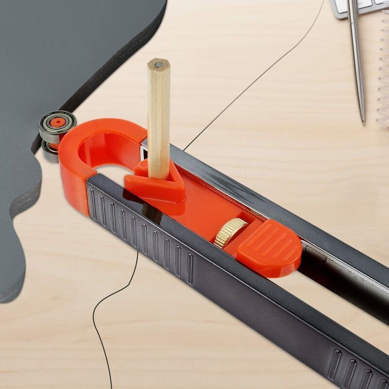 foto del prodotto kzq righello per contorni con blocco, righello per tracciare profili con matita, righello per contorni per copiare con precisione forme irregolari,