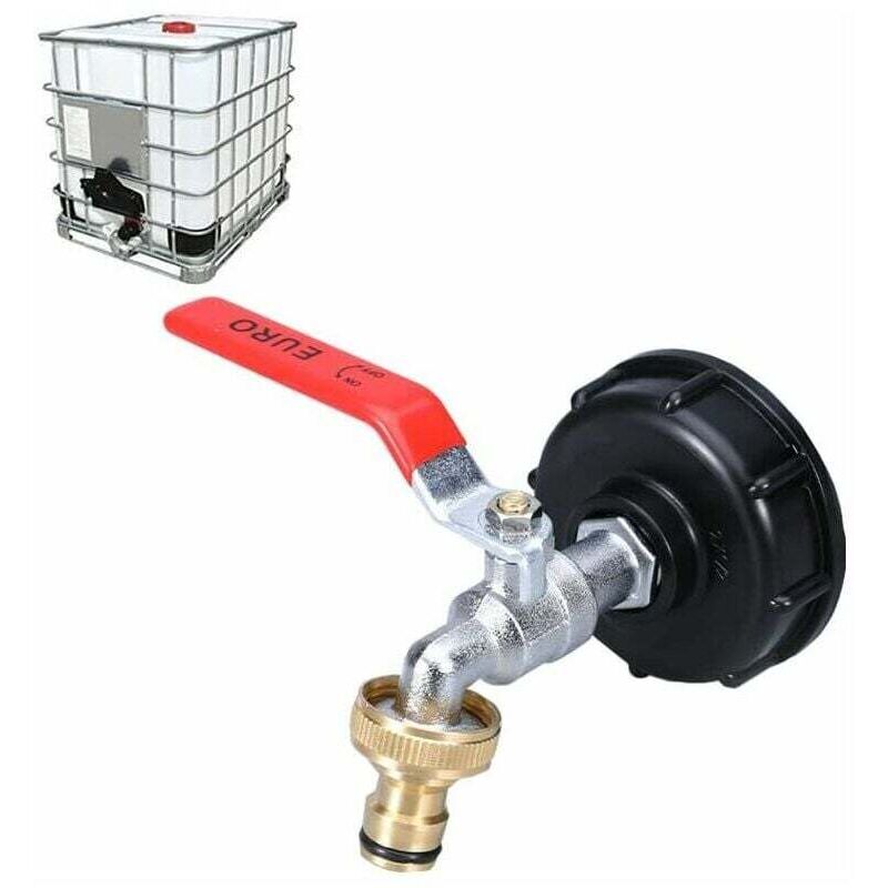 foto del prodotto kzq rubinetti per serbatoio ibc da 1000 litri rtgpt adattatore per serbatoio acqua ibc da 1 2 doppio rubinetto per raccolta acqua piovana in