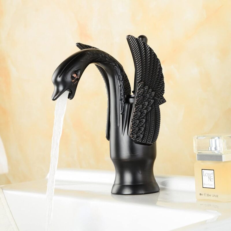 foto del prodotto kzq rubinetto antico per lavabo da bagno, rubinetto per lavabo da appoggio in rame, caldo e freddo tubi non inclusi 