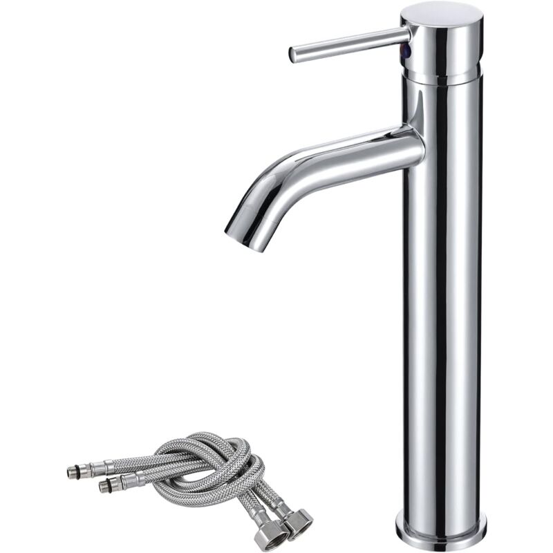 foto del prodotto kzq rubinetto per lavabo da bagno rubinetti per lavabo alti e rialzati rubinetti per lavabo da appoggio in acciaio inossidabile a leva singola