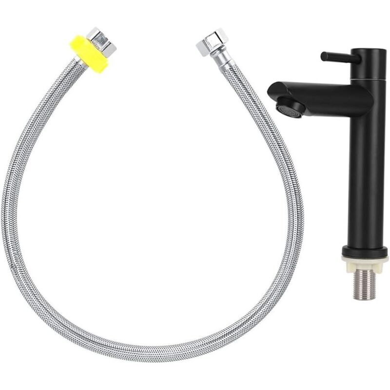foto del prodotto kzq rubinetto per lavandino, rubinetto per acqua in acciaio inossidabile, miscelatore per lavabo con maniglia singola, rubinetto singolo per acqua