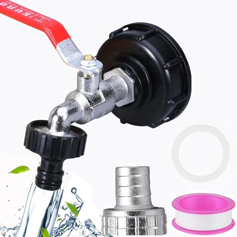 foto del prodotto kzq rubinetto per serbatoio in plastica da 1000 litri, tappo per serbatoio ibc da 3 4 litri, rubinetto per raccolta acqua piovana s606, per
